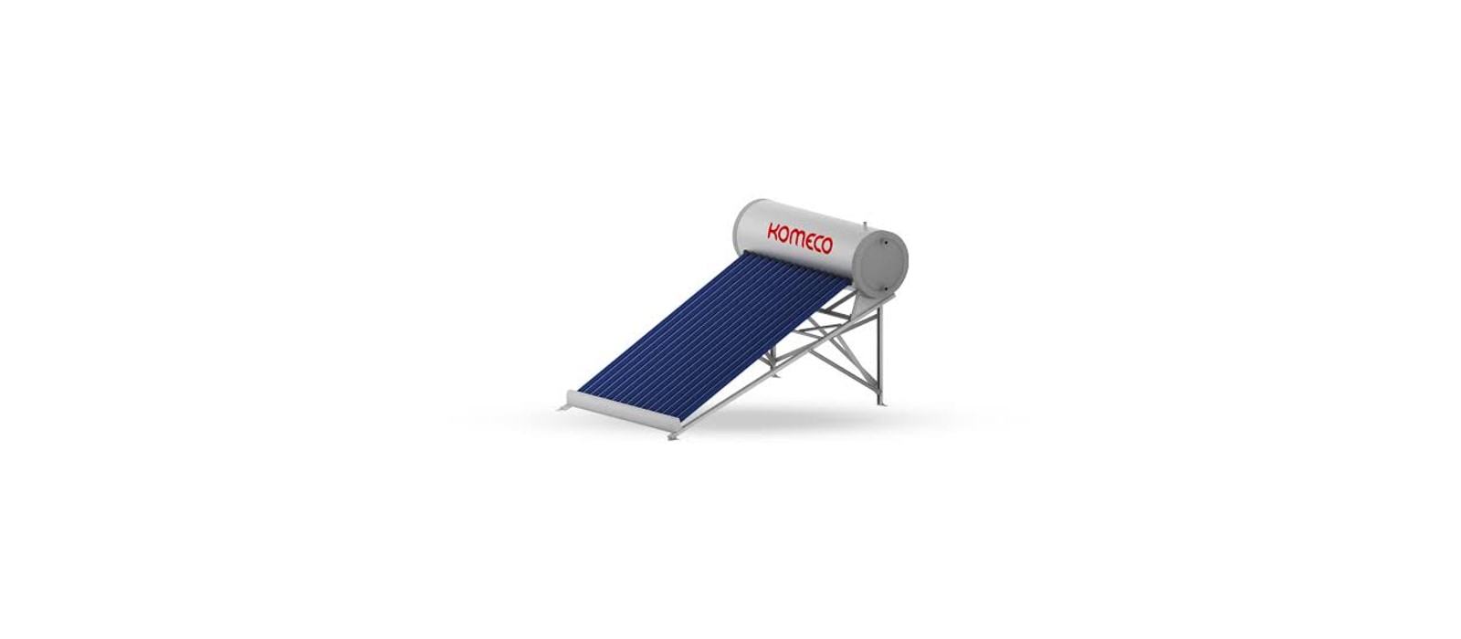 Sistema de aquecimento solar de água instalado em telhado